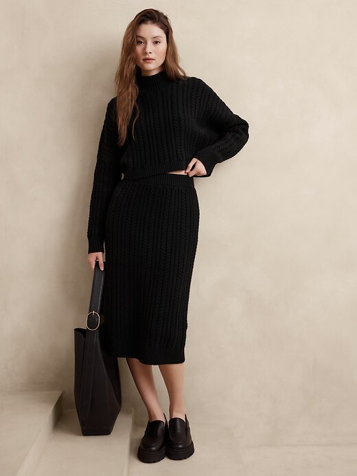 Lurex Midi Sweater Skirt