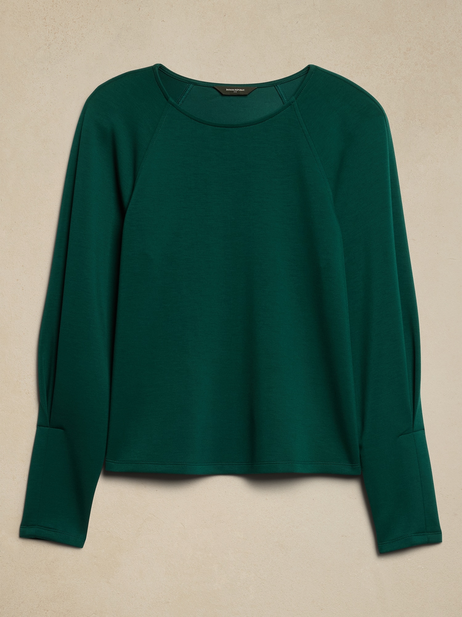 Soft Touch Scuba Raglan-Sleeve Top