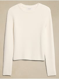 Ribbed Crew-Neck Pullover Sweater