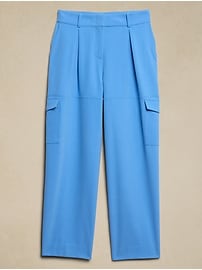 High-Rise Straight Twill Cargo Pant