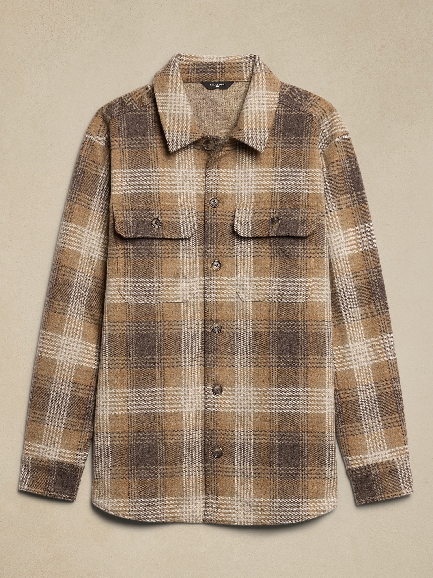 Melton Plaid Shirt Jacket