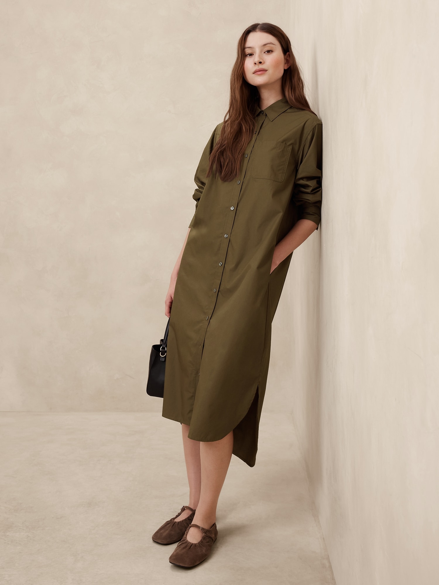 Midi Poplin Shirtdress