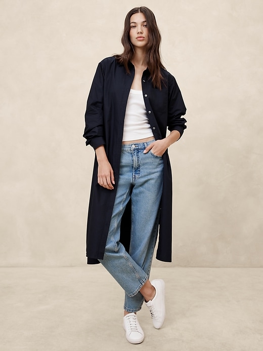 Linen-Blend Mini Shirtdress