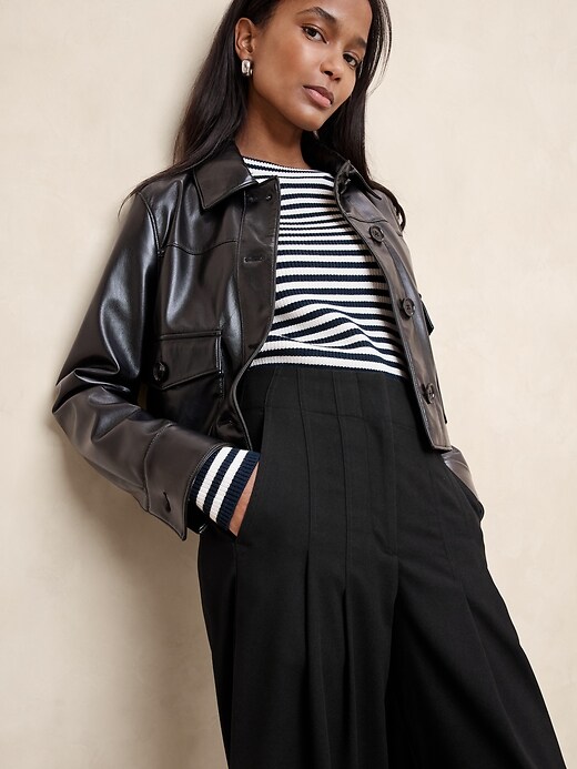 パンツ ULTERIOR STRIPE FLANNEL WIDE TROUSERS UJOH Chalk Stripe Belted Wide Pants - Altamira