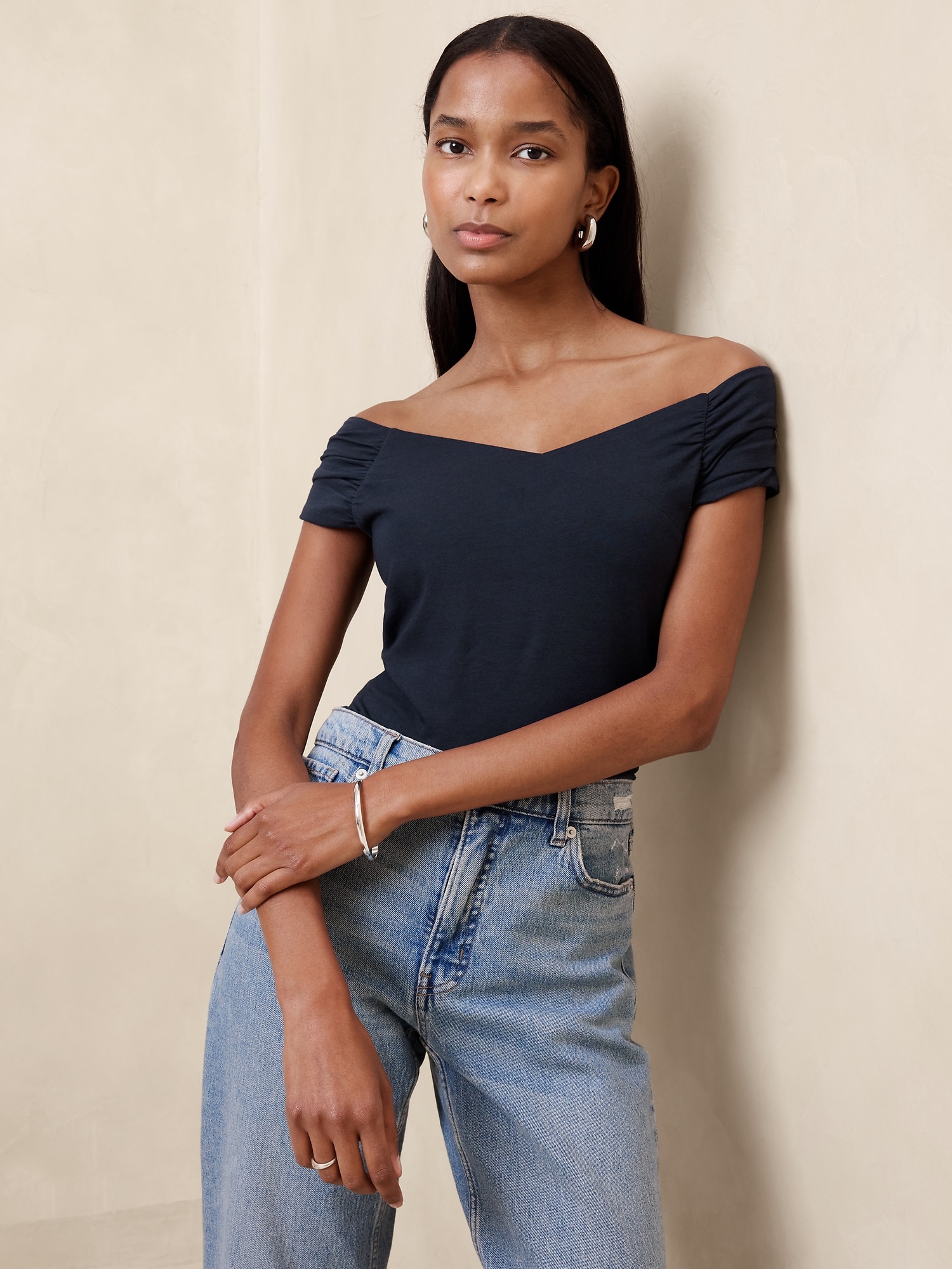 Off-Shoulder Soft Stretch Top