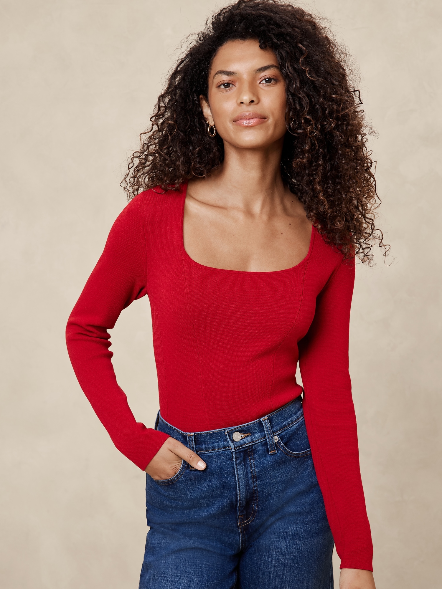 Square-Neck Sweater