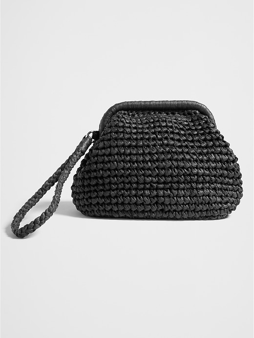 Banana republic straw clutch sale