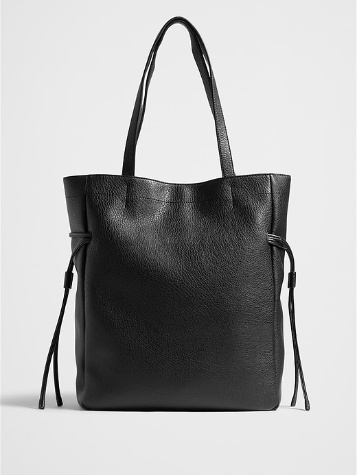 BANANA REPUBLIC レザートート ブラック Vegan Leather Drawstring Tote | Banana Republic Factory