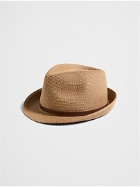 Banana Republic Factory Open Weave Wide Brim Sun Hat Fedora NEW! Straw Fedora Hat | Banana Republic Factory main image 4