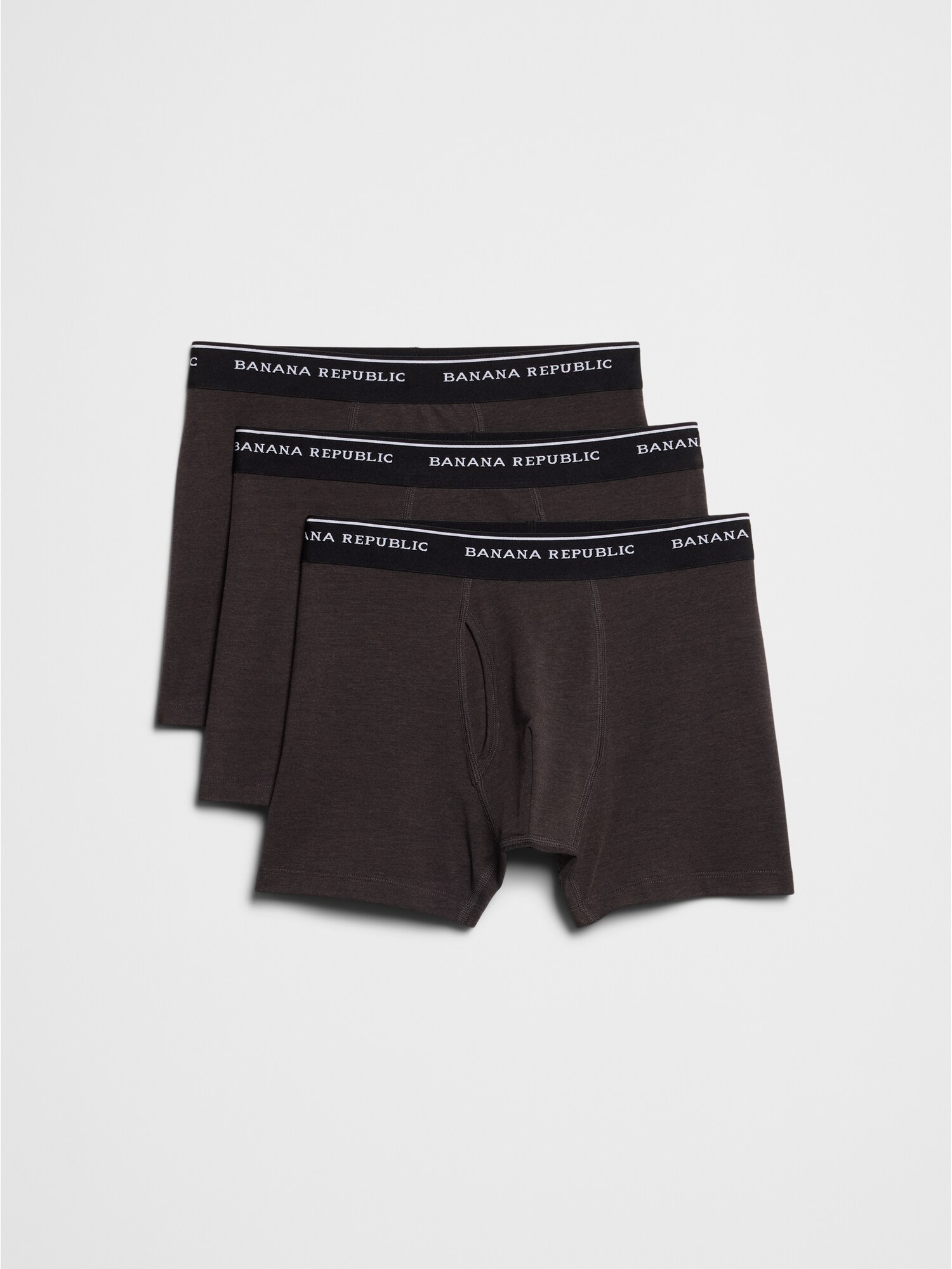 Terra Men's Flyless Boxer Briefs – 3-Pack Cotton Trunks – Gray/Blue/Stripe – Size Large