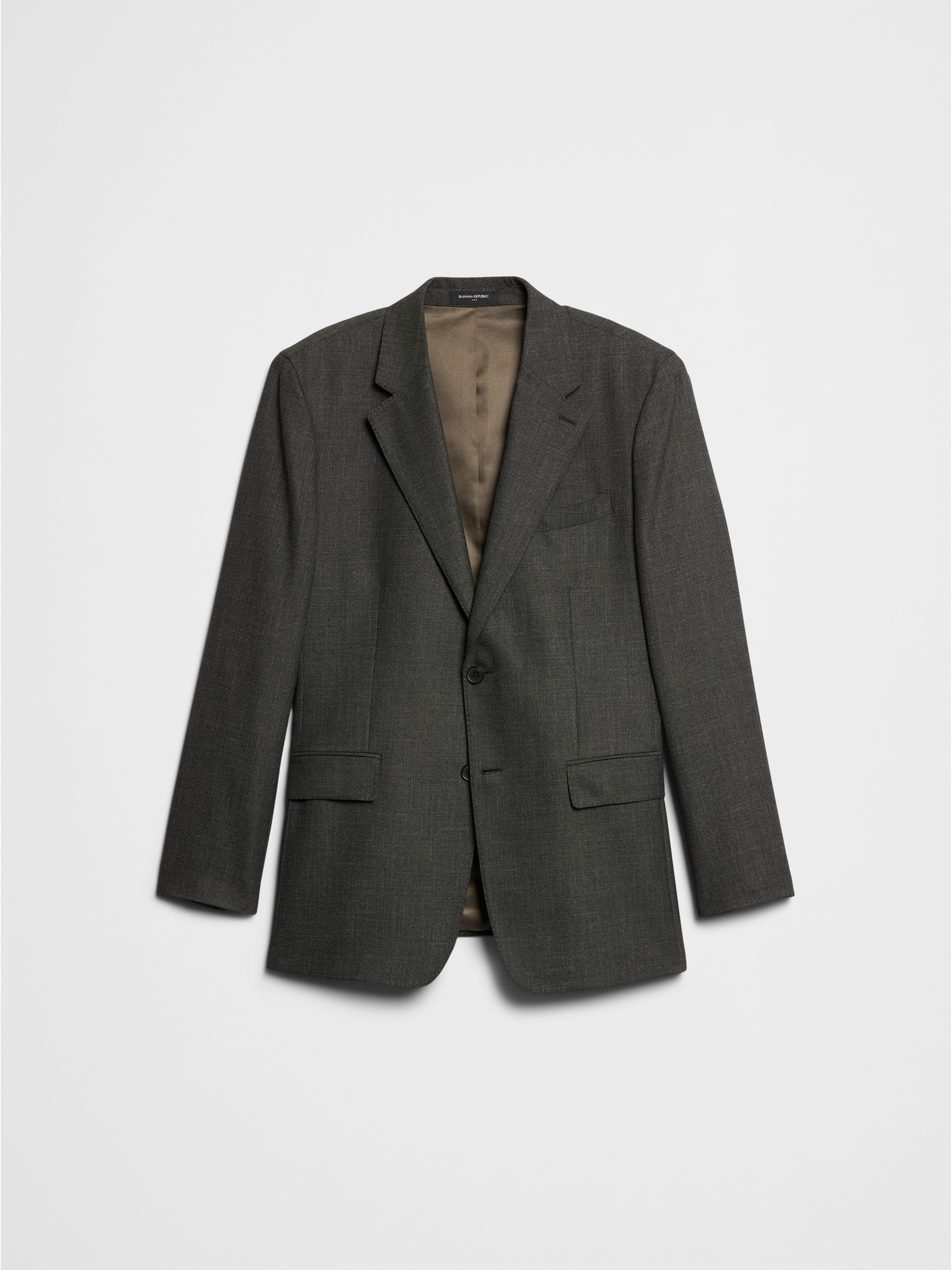 Tailored-Fit Olive Crosshatch Suit Jacket