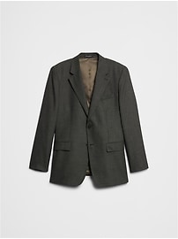 Tailored-Fit Olive Crosshatch Suit Jacket
