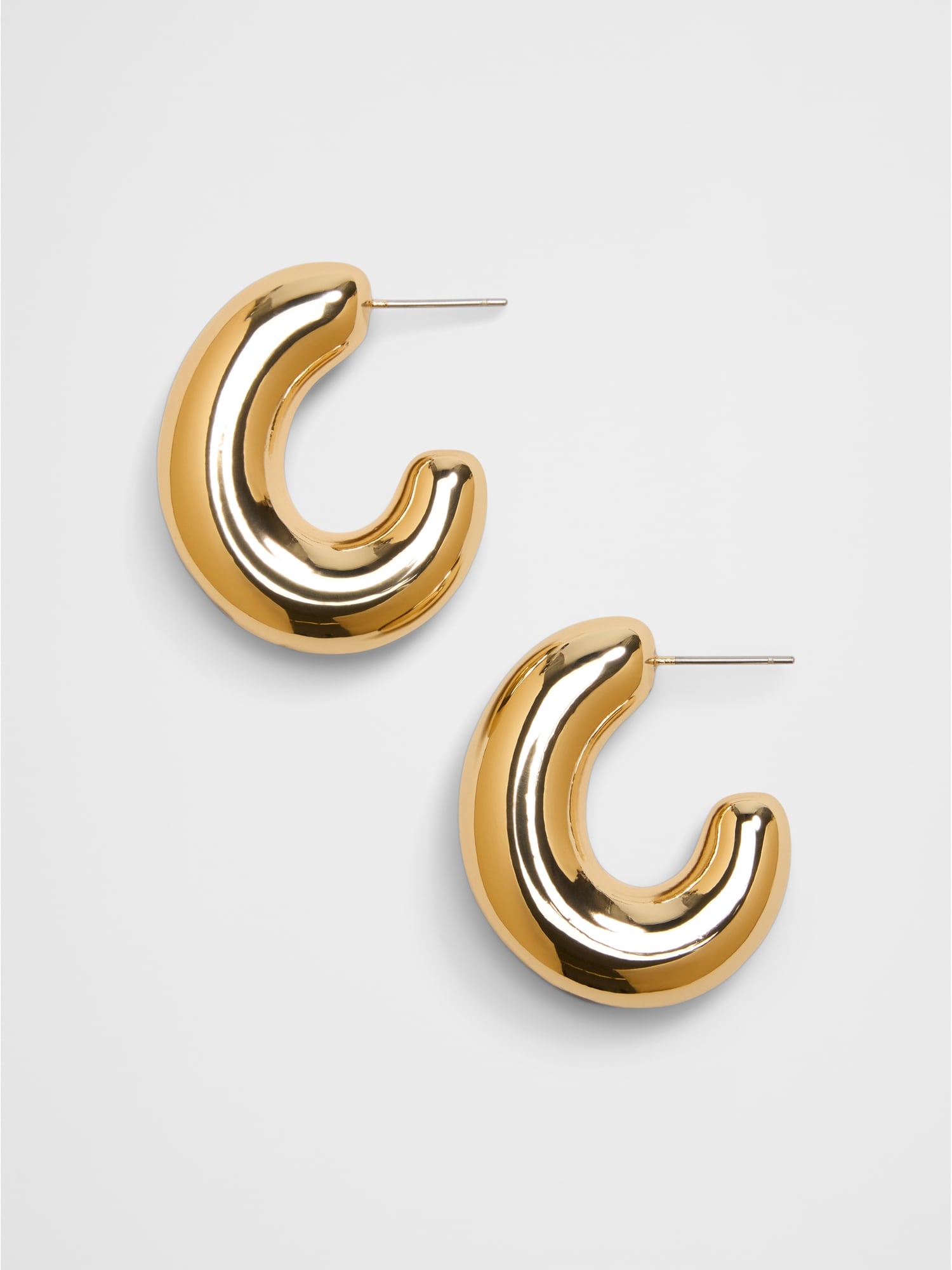 Puffy Half Hoop Earrings