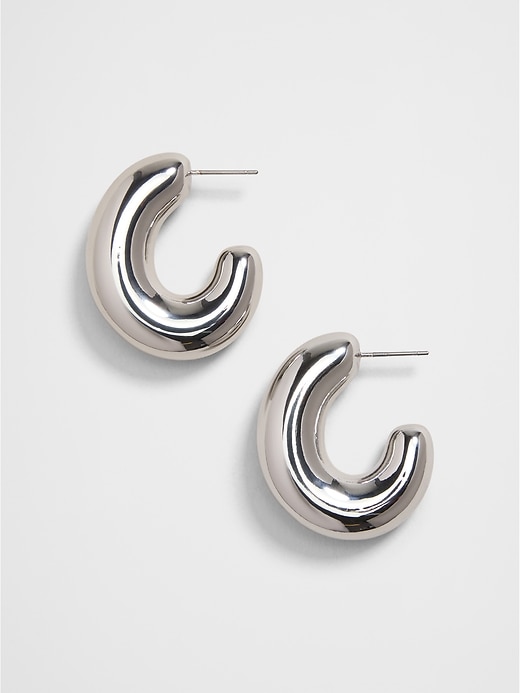 Puffy Half Hoop Earrings