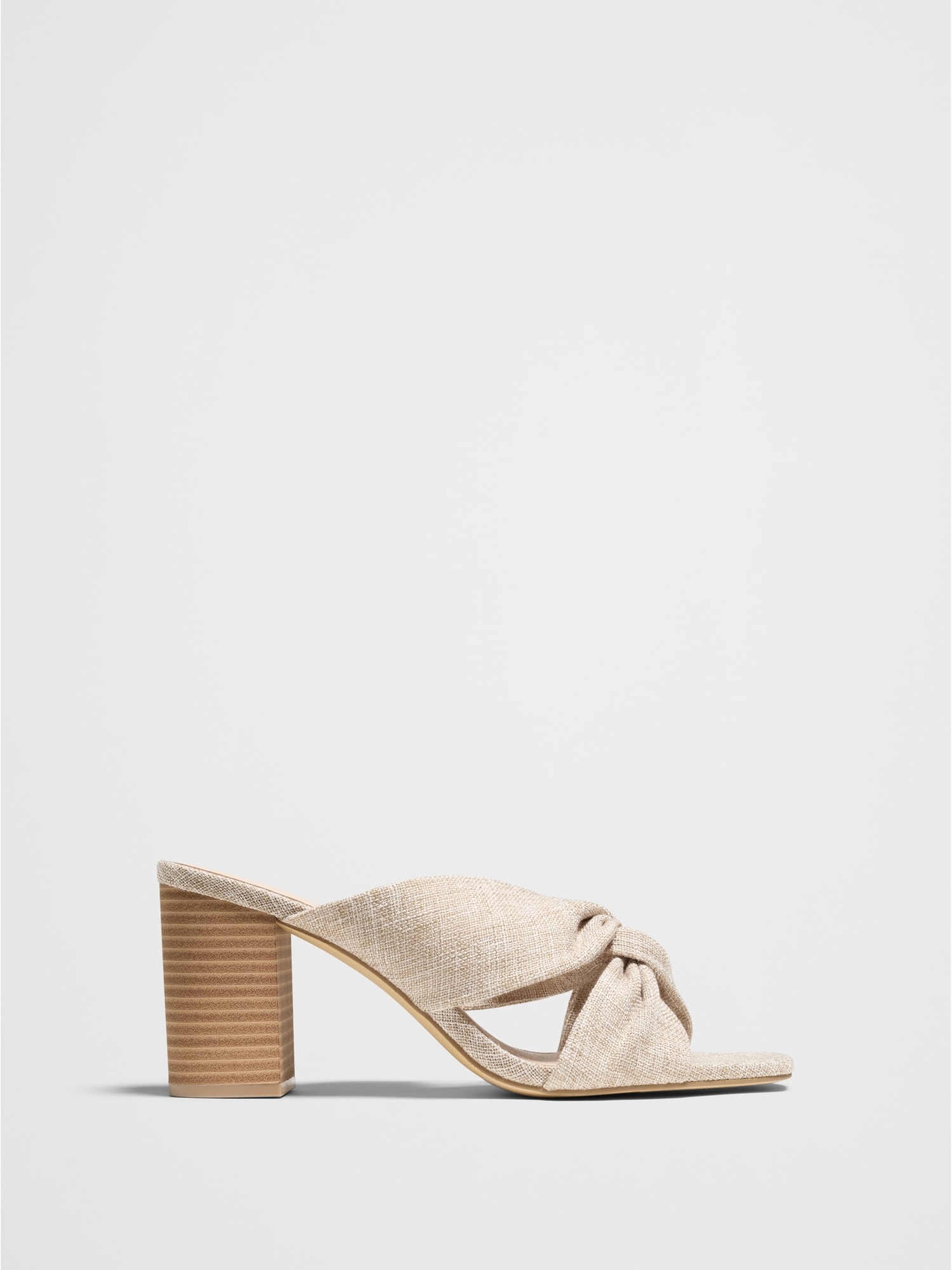 Crossover Heeled Sandal - Beige