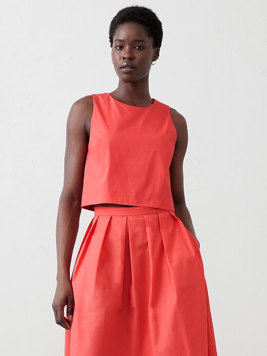 Cropped Poplin Top
