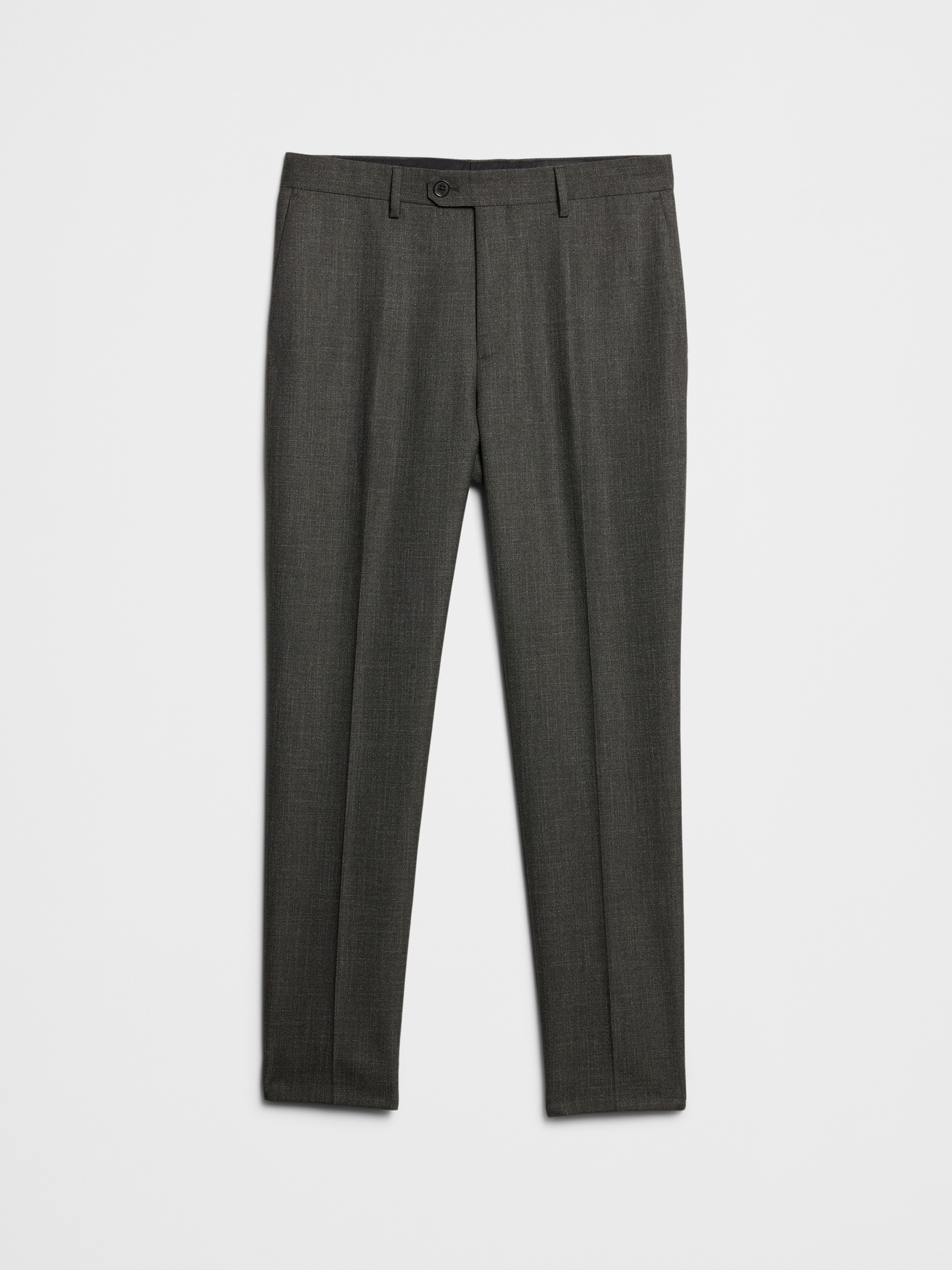 Tailored-Fit Olive Crosshatch Suit Trouser