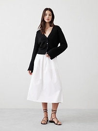 Bell-Sleeve Cardigan Sweater