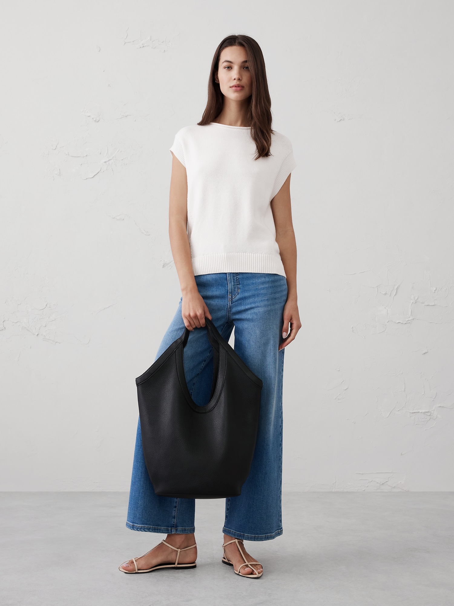 Vegan Leather Modern Hobo Tote