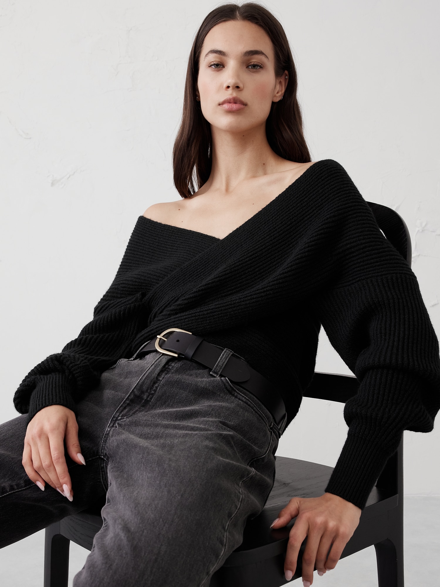 Wrap Sweater - Black