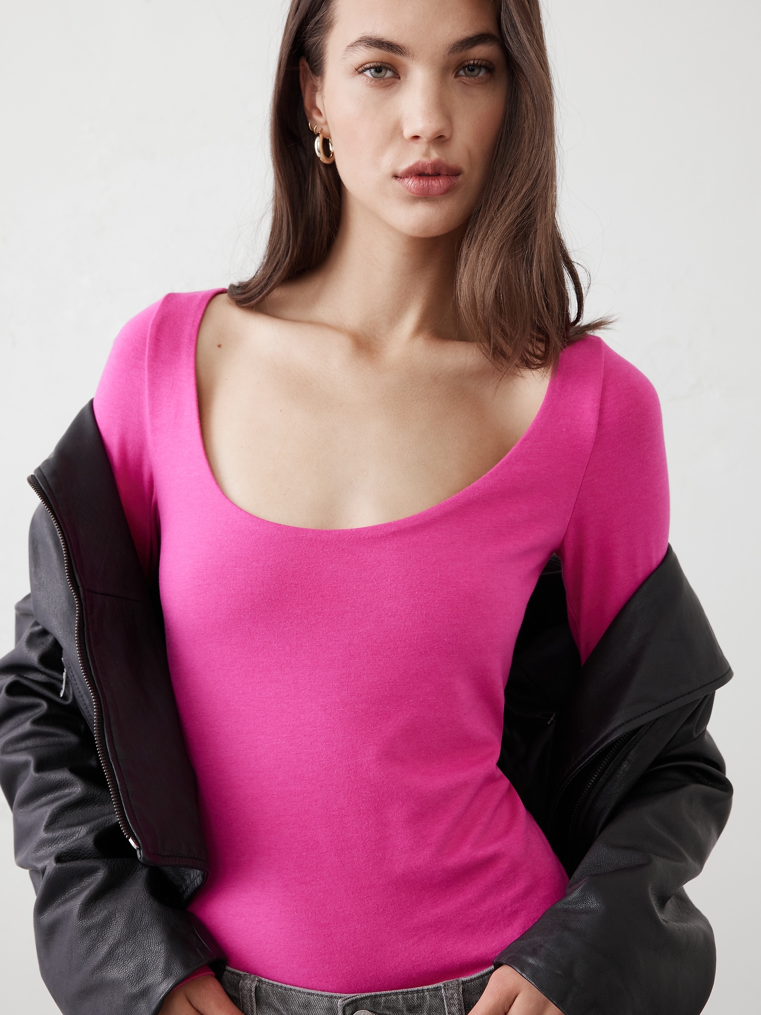 Soft Stretch Scoop-Neck T-Shirt