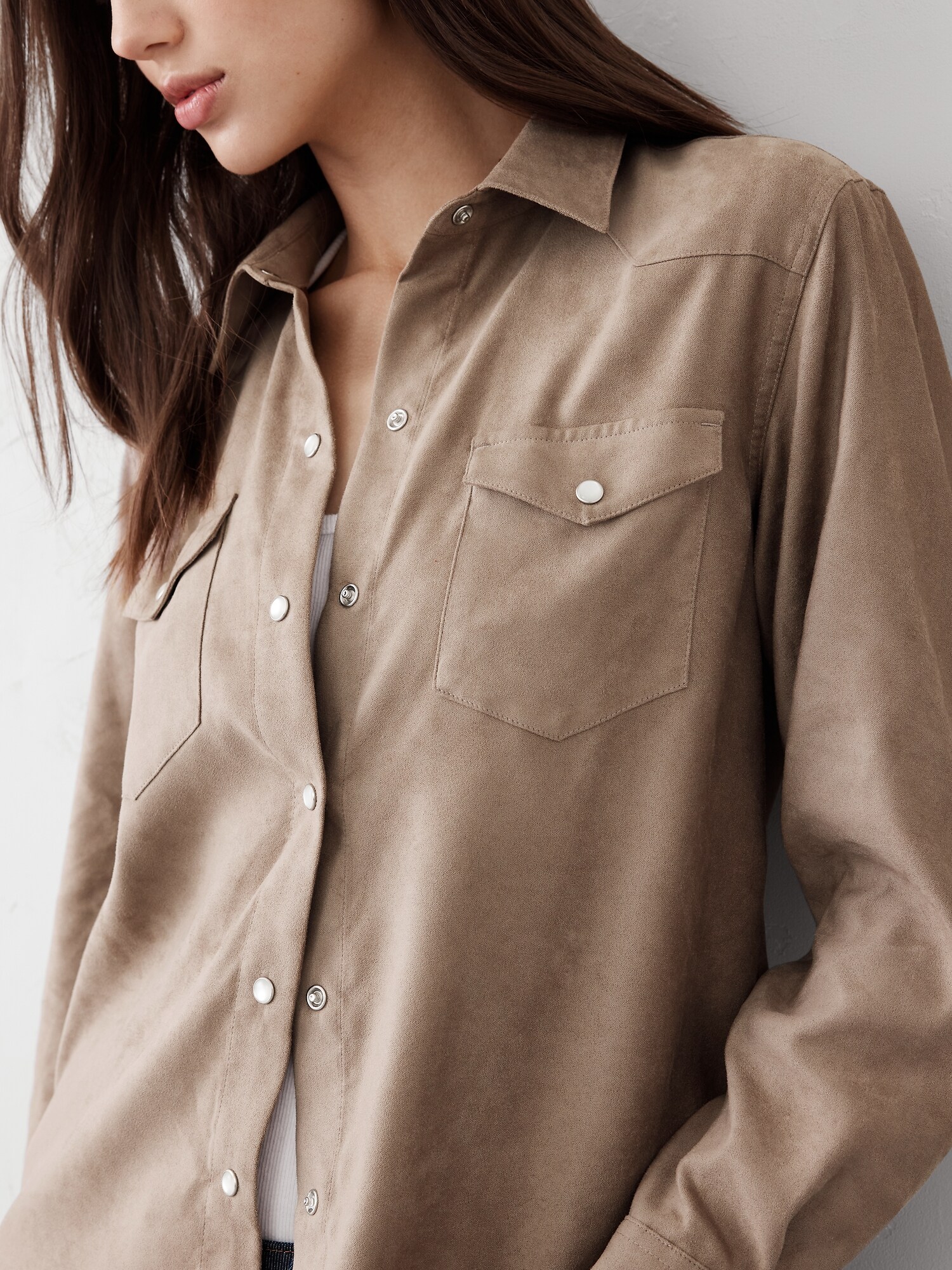 Vegan Suede Western Shirt