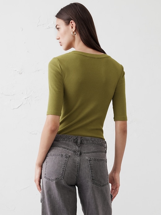 Ribbed Elbow-Sleeve T-Shirt, photo 17 of 20