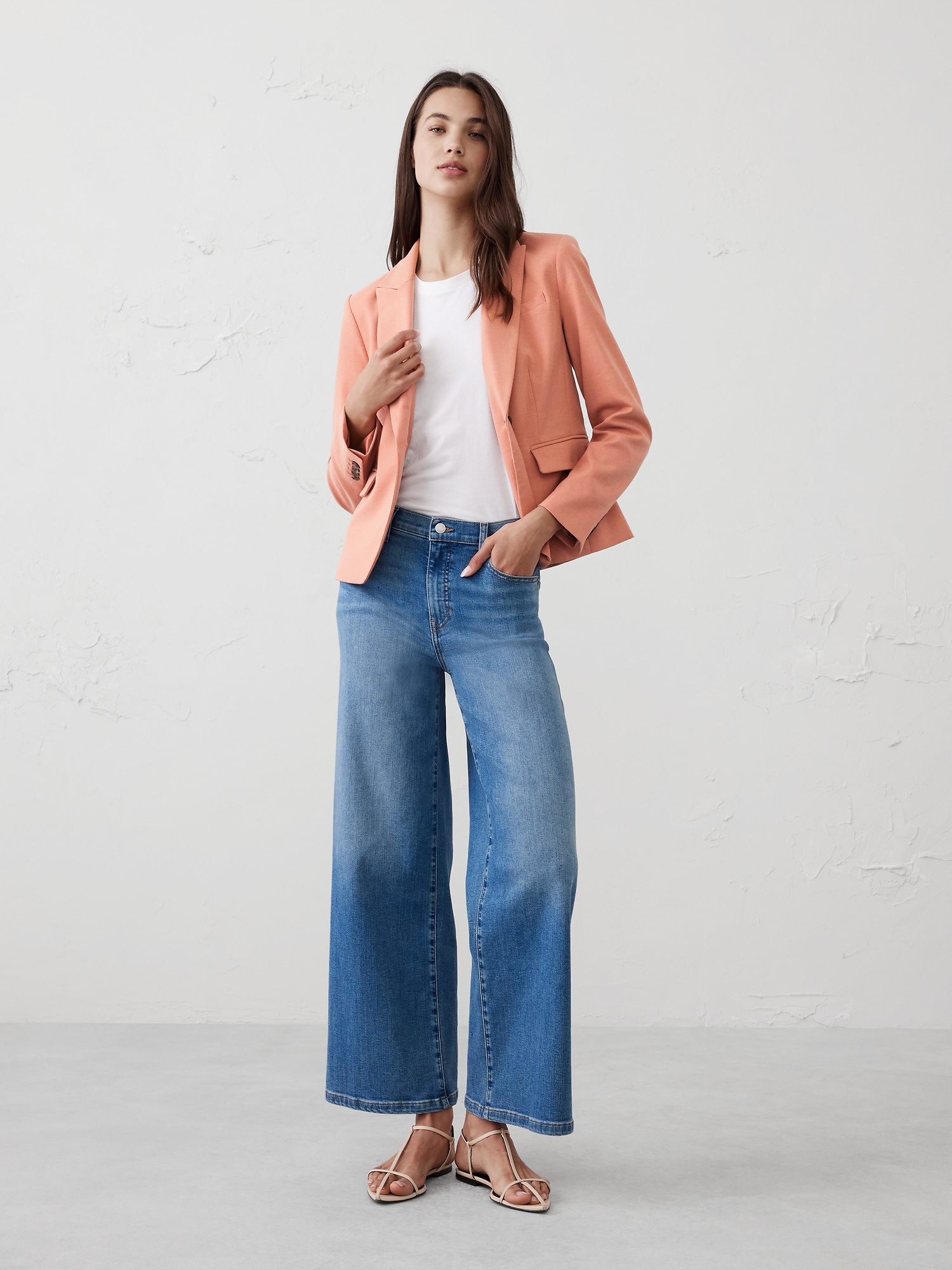 Stretch Twill Classic Blazer - Pink