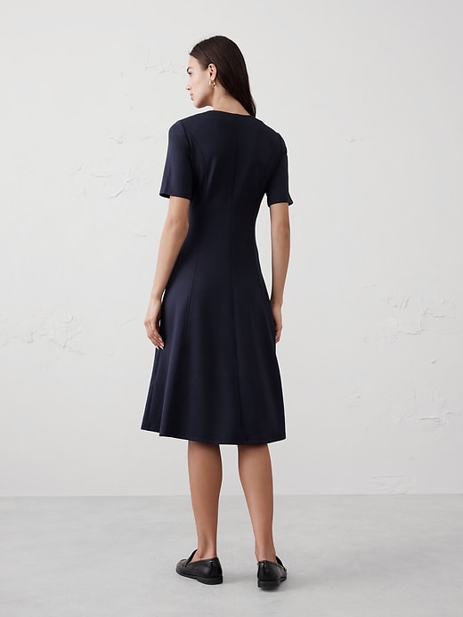Soft Touch Scuba Seamed Midi Dress