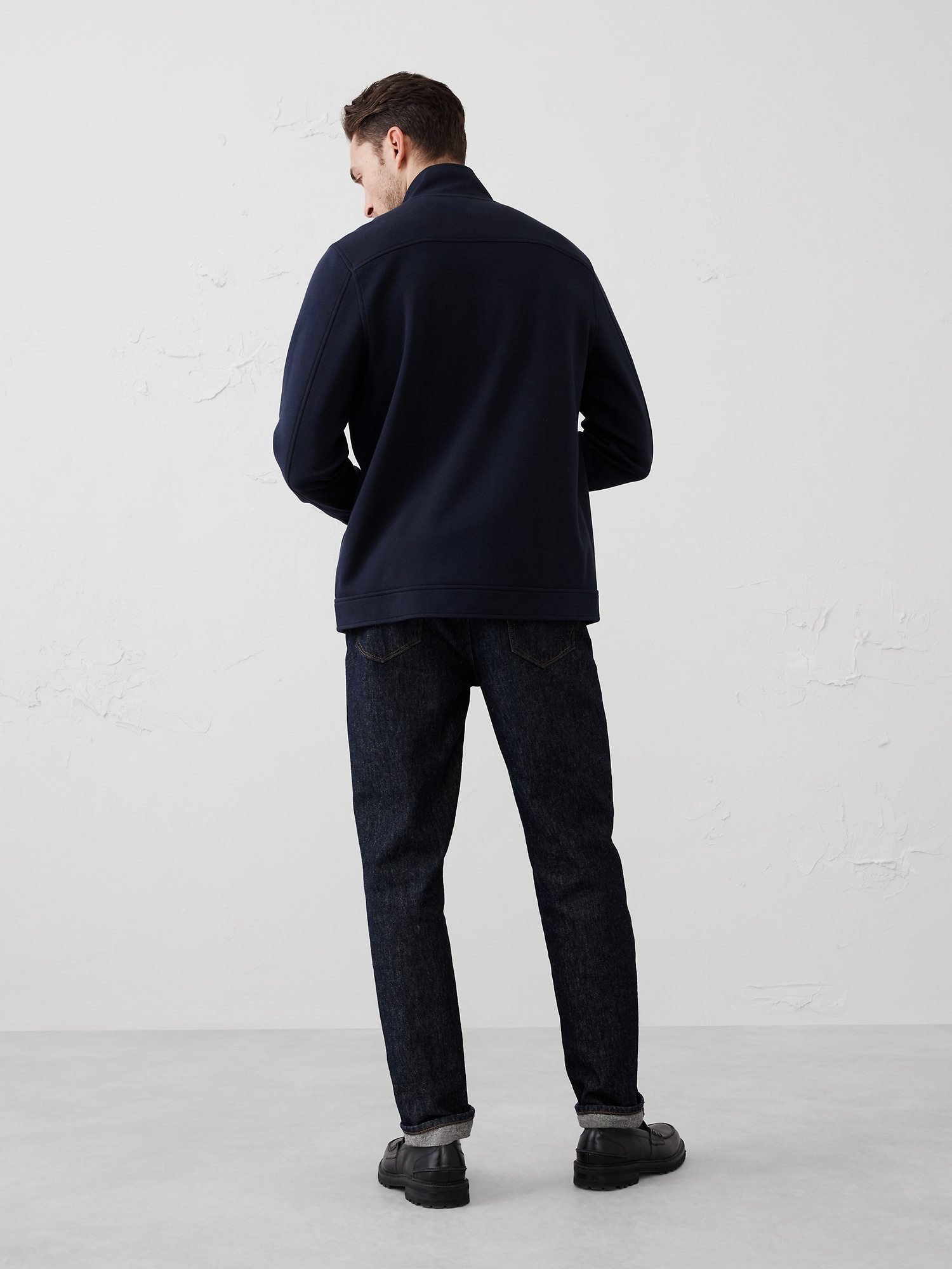 Pique Mock-Neck Jacket