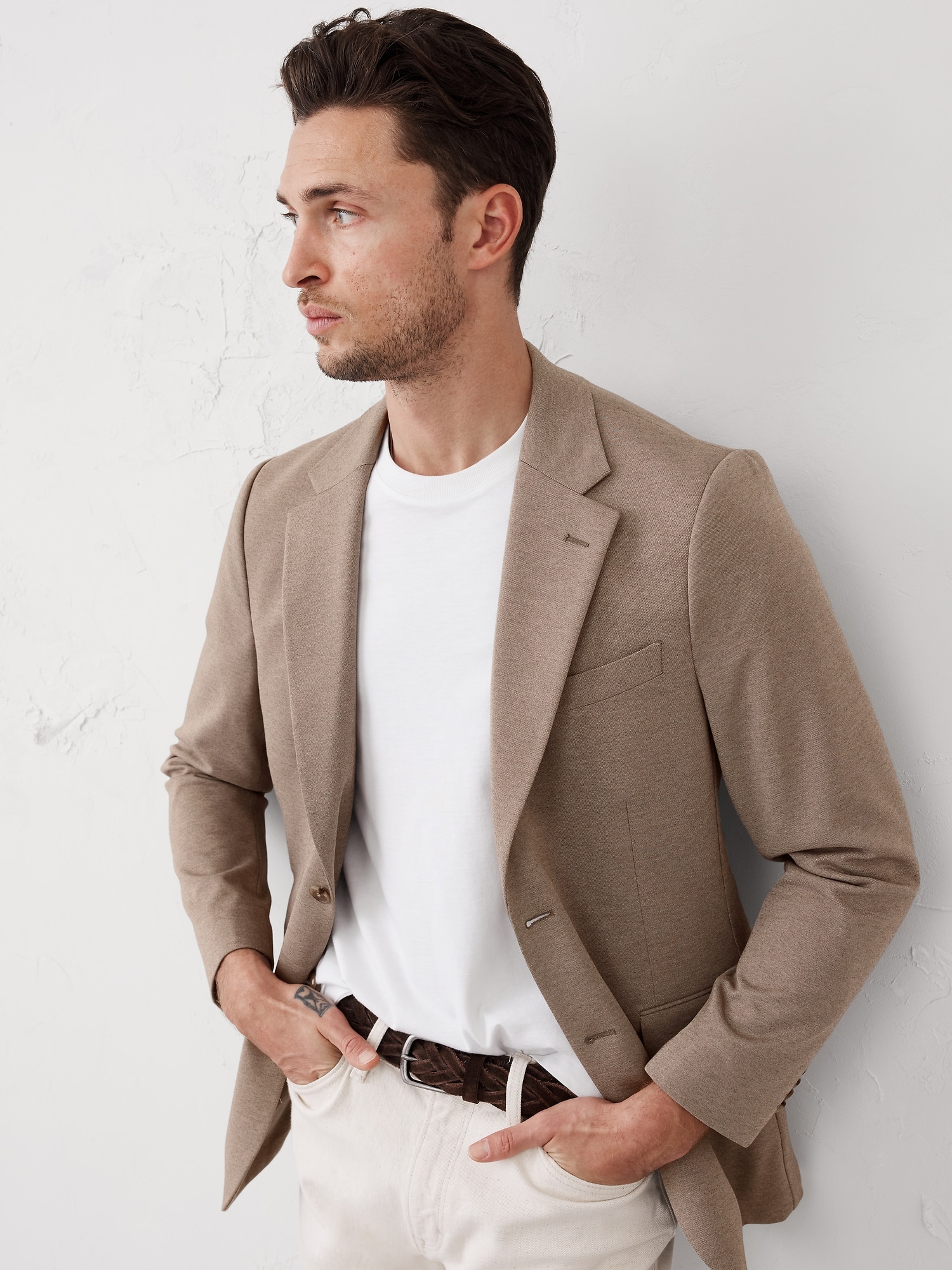 Tailored-Fit Knit Jacket