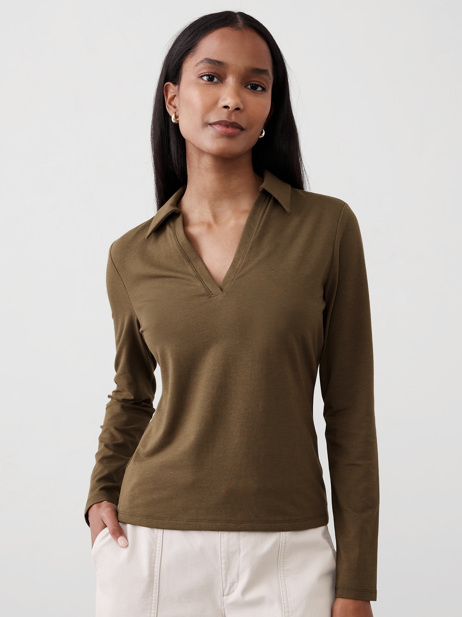 Soft Stretch Polo Top