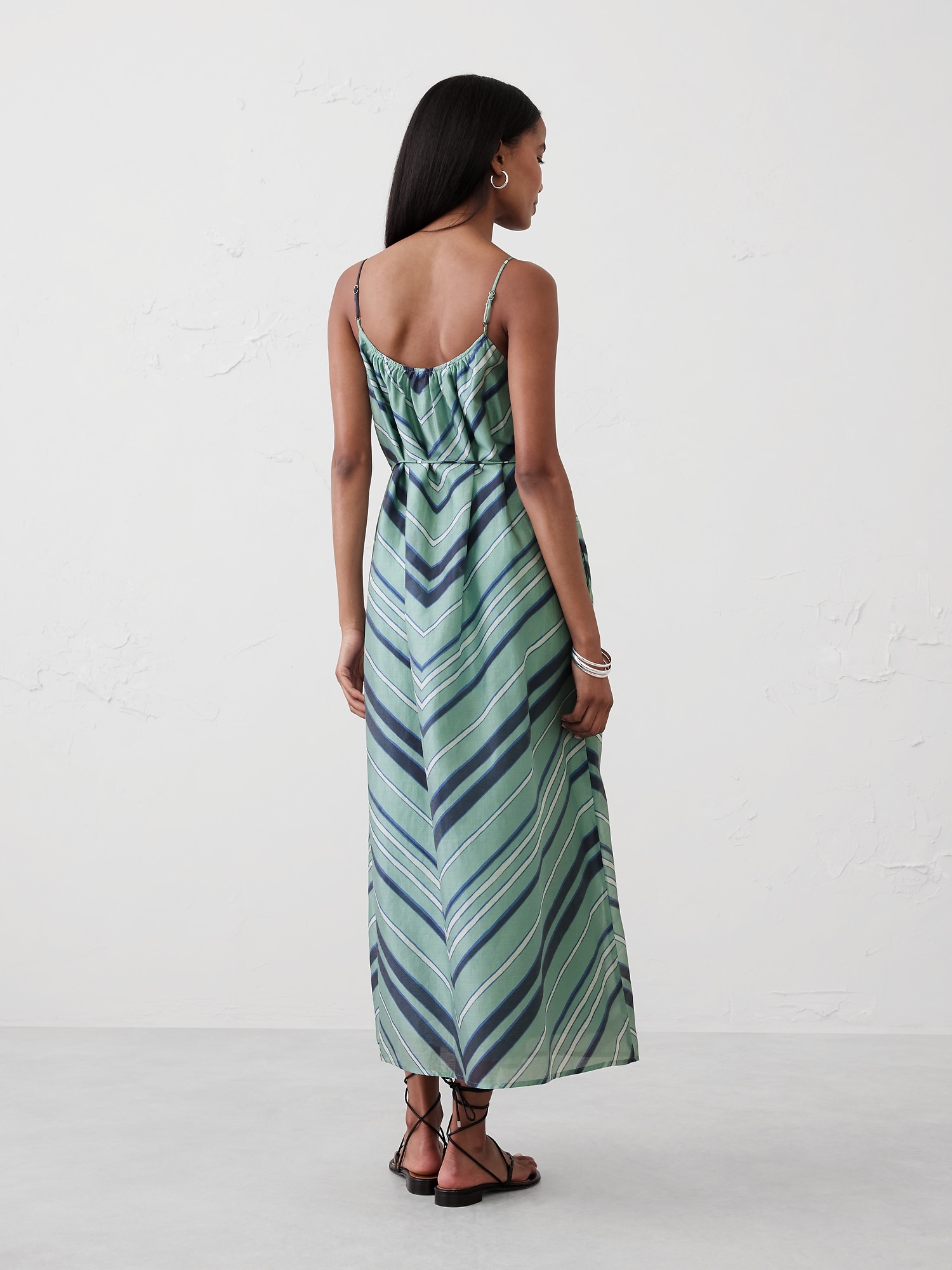 Tie-Waist Organza Maxi Dress