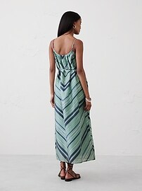 Tie-Waist Organza Maxi Dress