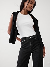 Straight High-Rise Two Tone Jean