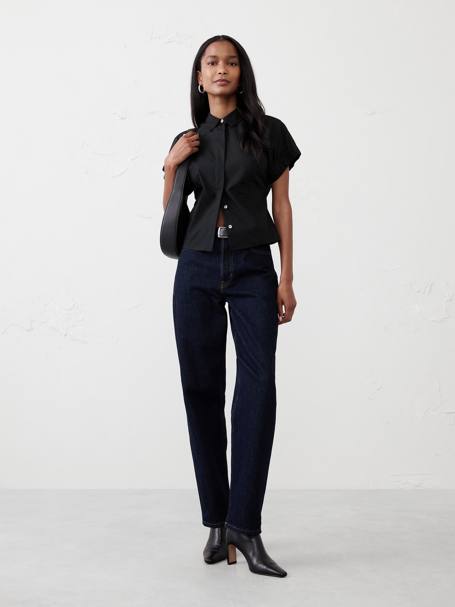 Seamed Poplin Shirt