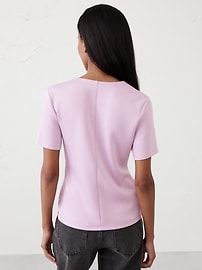 Soft Touch Scuba Crew-Neck Top | Banana Republic Factory