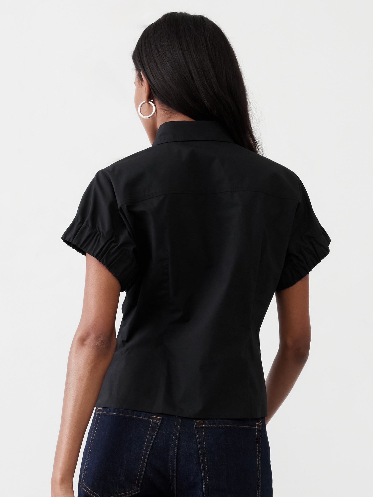 Seamed Poplin Shirt