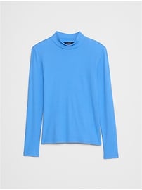 Ribbed Mock-Neck T-Shirt