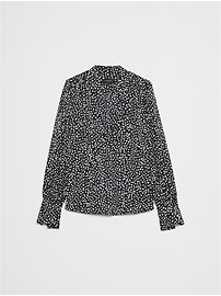 Crepe Volume-Sleeve Blouse