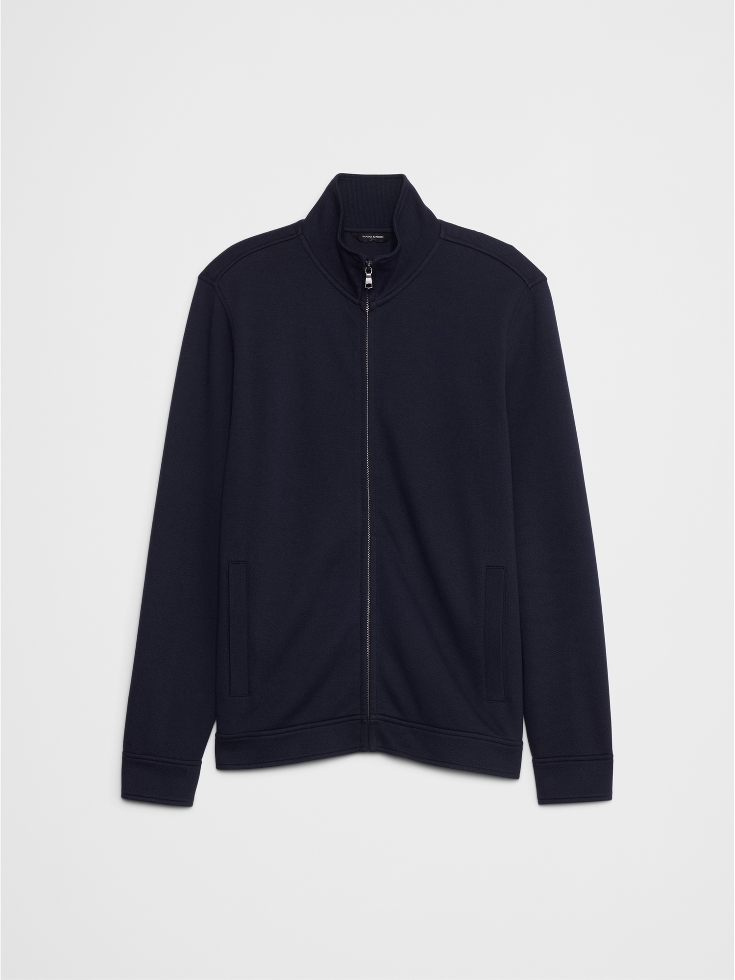 Pique Mock-Neck Jacket