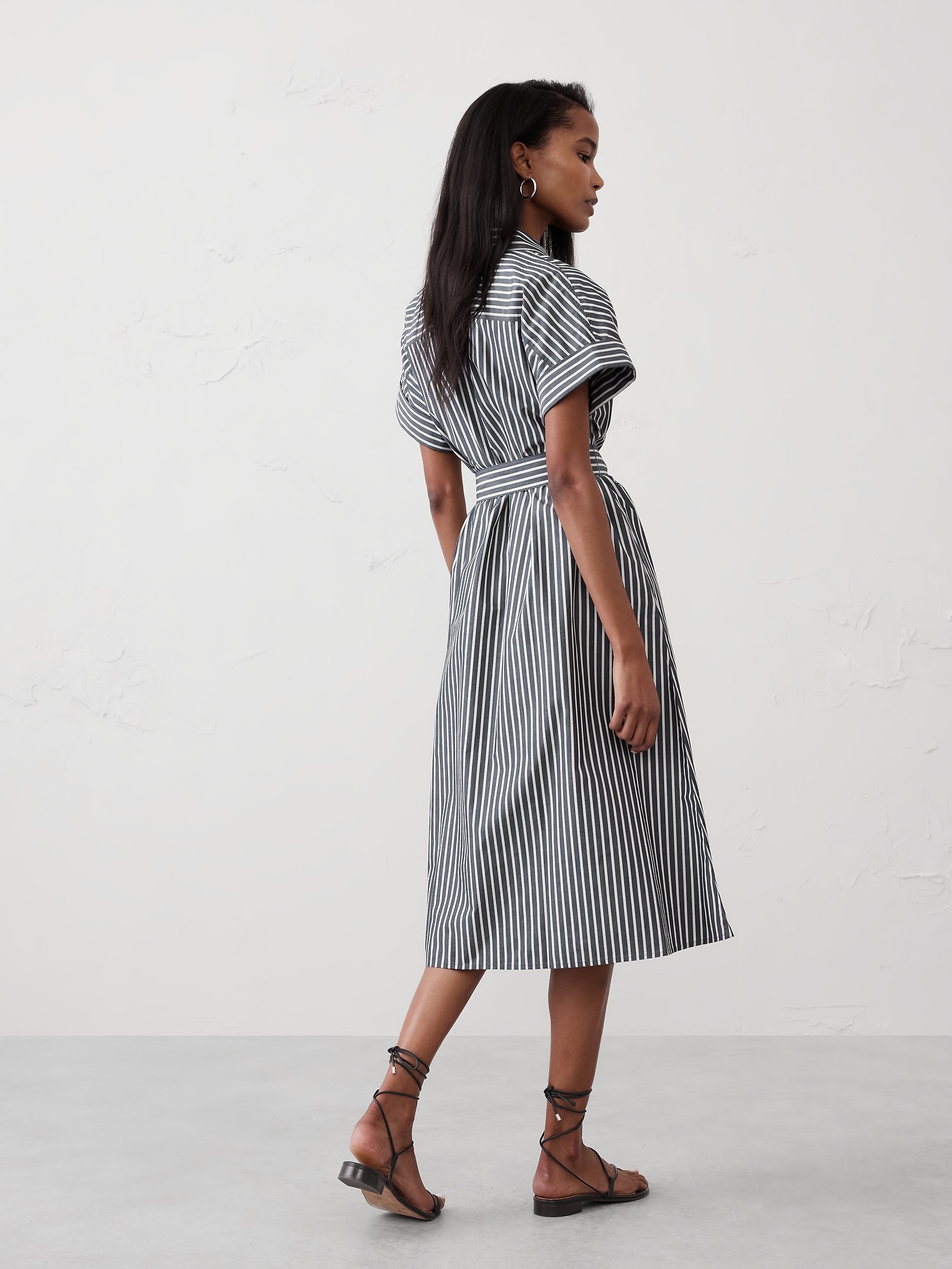 Tie-Waist Midi Shirtdress