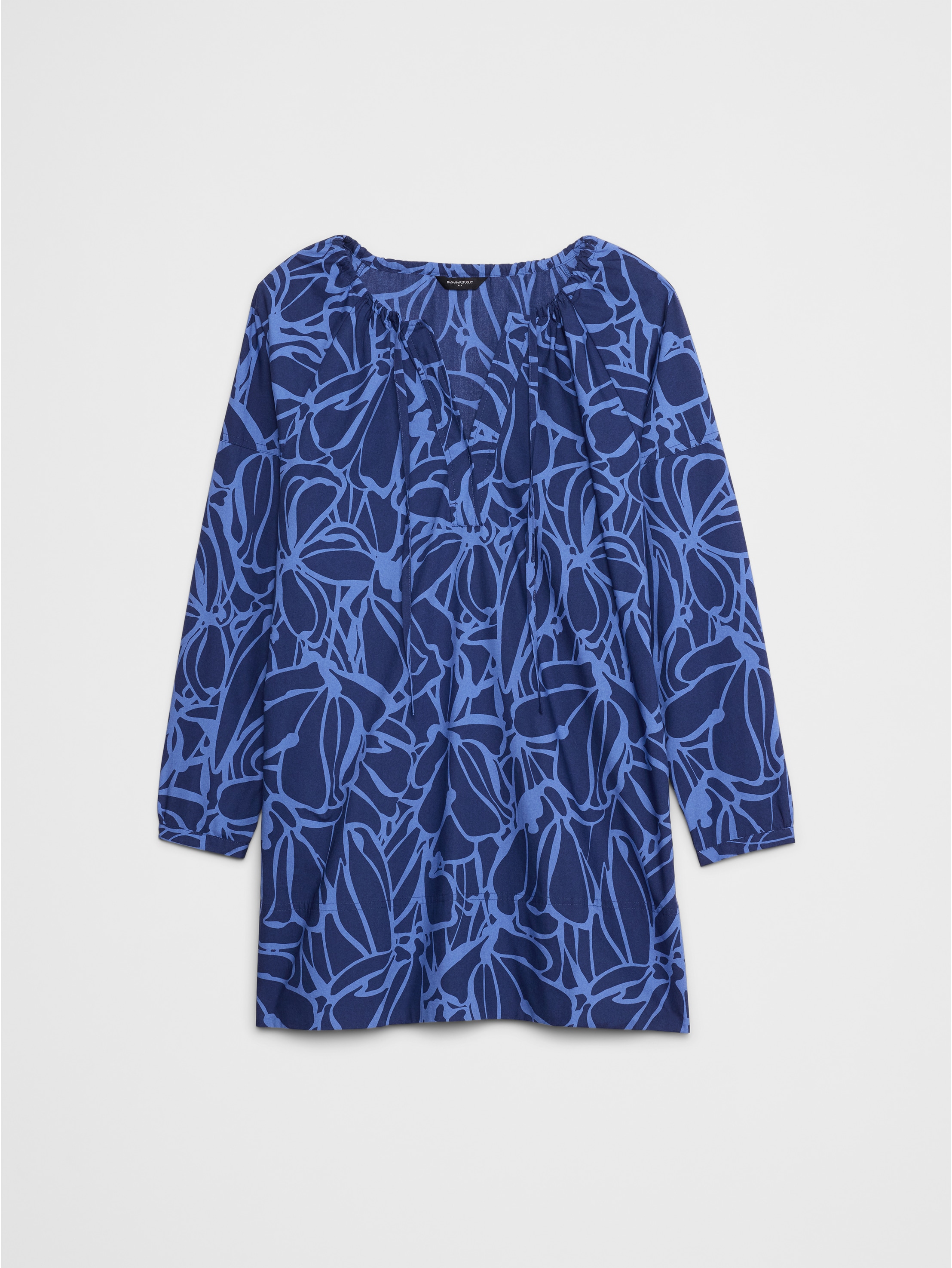 ワンピース TIE STRING POPLIN MINI DRESS Tie-Neck Poplin Mini Dress | Banana Republic Factory