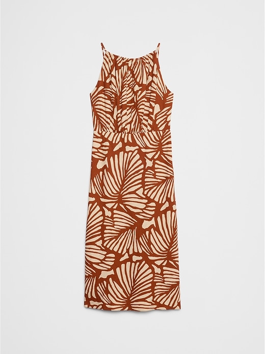 Banana Republic ★ 着心地の良さの一着 Linen-Blend ドレス Linen-Blend High-Neck Midi Dress | Banana Republic Factory