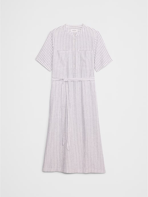 Linen-Blend Utility Midi Shift Dress | Banana Republic Factory