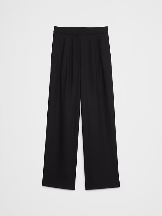 Wide-Leg High-Rise Pleated Pull-On Pant | Banana Republic Factory