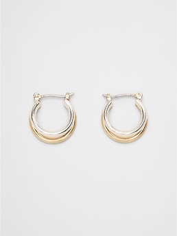 Mixed Metal Huggie Earrings | Banana Republic Factory