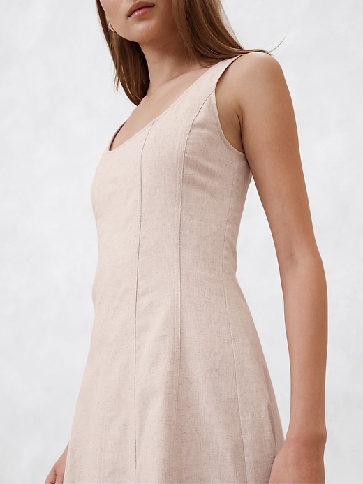 Linen-Blend Midi Dress Linen-Blend Midi Dress