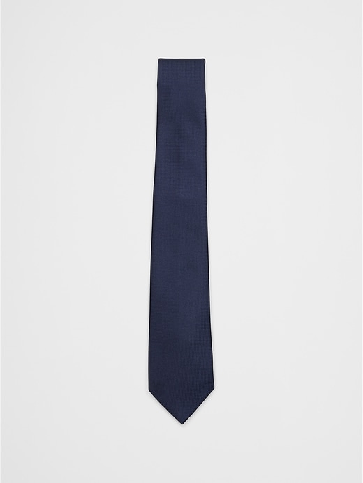 Black Micro Pin Dot Grid Tie