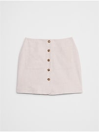 Linen-Blend A-Line Mini Skirt